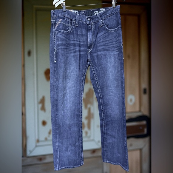 Ariat slim Straight,stackable M5 Arrowhead Dead-run 100% cotton SZ 34 X 34 DRK - Picture 6 of 9